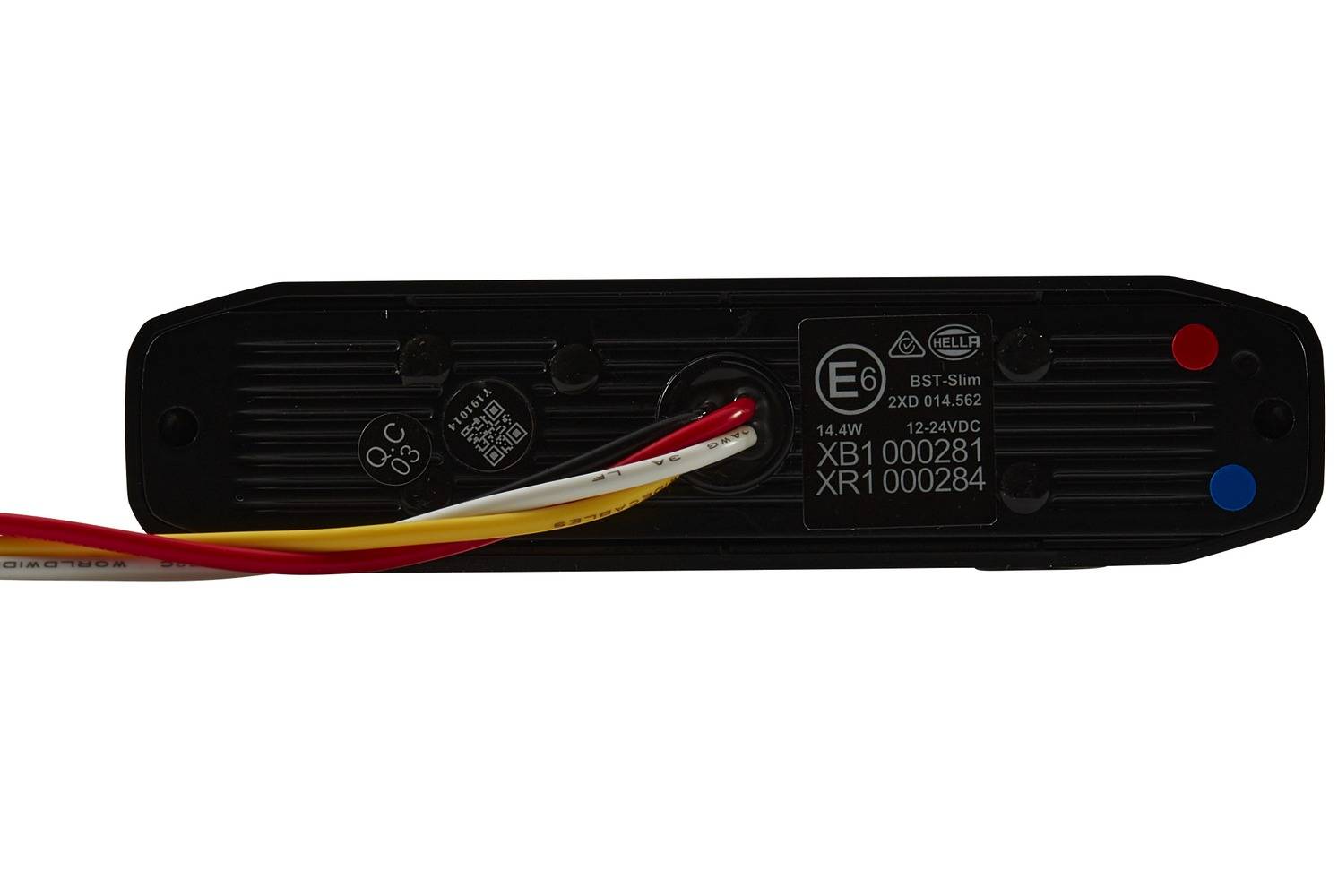 HELLA 2XD 014 562-811 LED-Blitz-Kennleuchte - BST-Slim - 12/24V - rot/blau - Anbau/geschraubt - glas