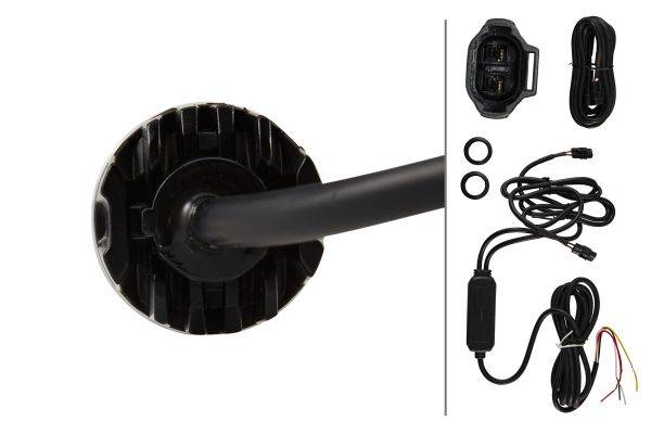 HELLA 2XD 014 564-011 Blitz-Kennleuchte - BST-Round - 12/24V - gelb/blau - Einbau - glasklar - Anbau