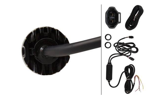 HELLA 2XD 014 564-021 Blitz-Kennleuchte - BST-Round - 12/24V - rot/blau - Einbau - glasklar - Anbau
