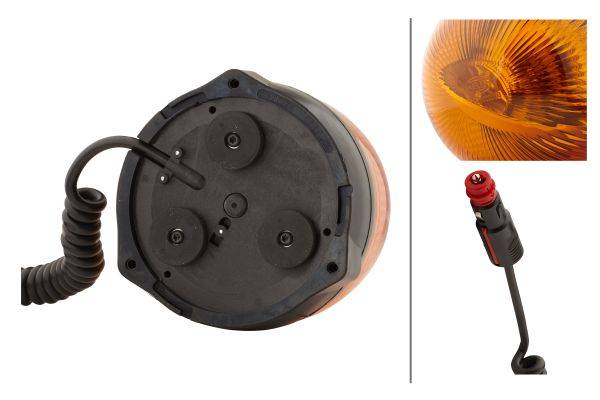 HELLA 2RL 009 506-301 Halogen-Rundumkennleuchte - Rota Compact - 12V - gelb - Magnetbefestigung - ge