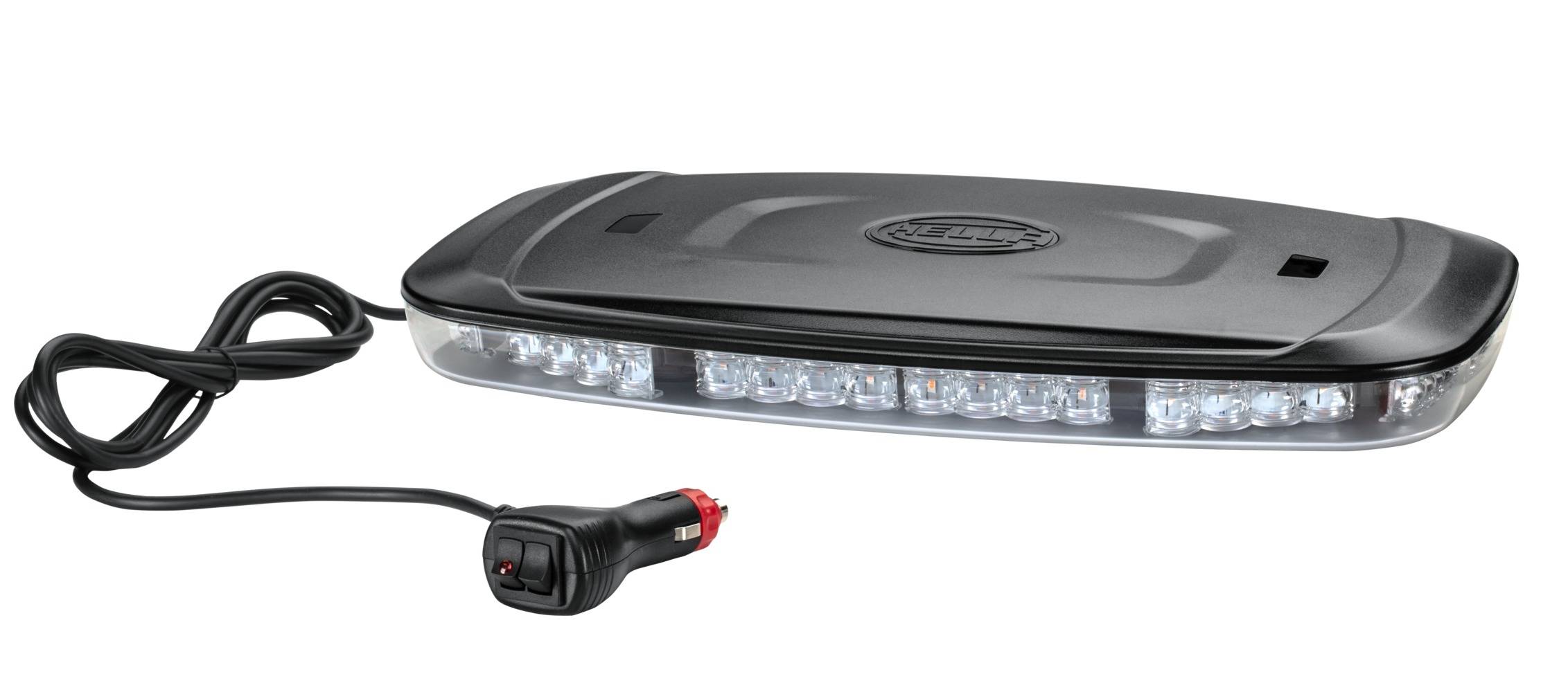 HELLA 2RL 014 565-121 LED-Warnleuchte - Mini Lightbar - 12/24V - Magnetbefestigung - glasklar - gelb