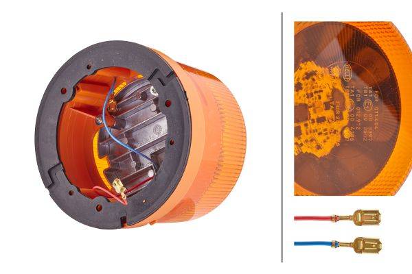 HELLA 2RL 011 484-001 LED-Rundumkennleuchte - KL 7000 - 12/24V - gelb - Anbau/geschraubt - gelb - Ka