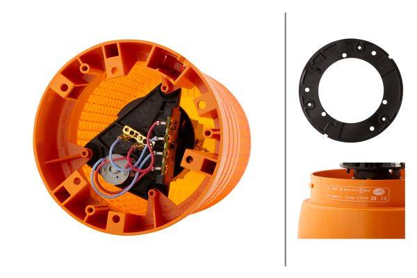 HELLA 2RL 008 061-111 Halogen-Rundumkennleuchte - KL 7000 - 24V - gelb - Anbau/geschraubt - gelb - S