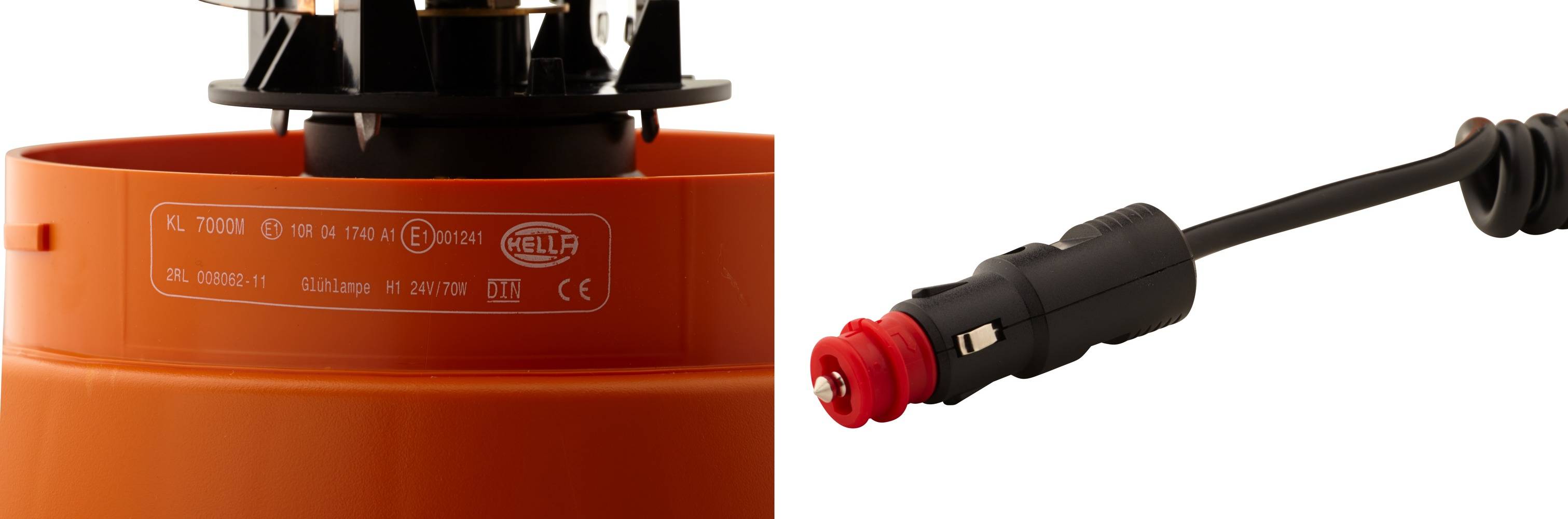 HELLA 2RL 008 062-111 Halogen-Rundumkennleuchte - KL 7000 - 24V - gelb - Magnetbefestigung - gelb -