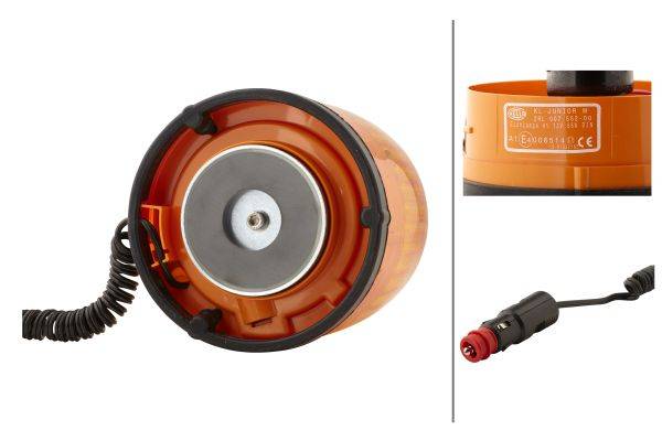 HELLA 2RL 007 552-001 Halogen-Rundumkennleuchte - KL Junior - 12V - gelb - Magnetbefestigung - gelb