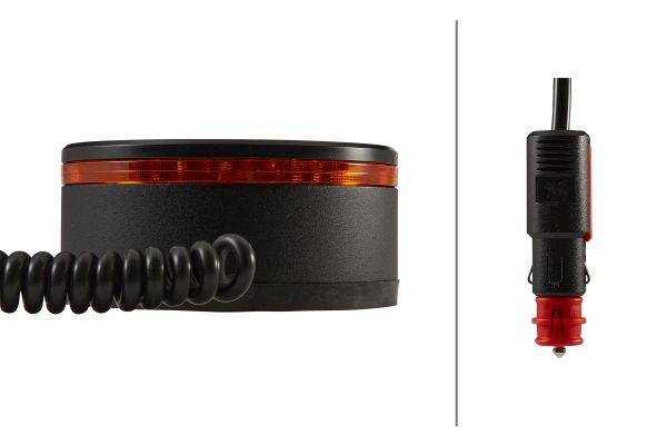 HELLA 2XD 455 255-021 Blitz-Kennleuchte - K-LED Rebelution - 12/24V - Magnetbefestigung - amber - Ka