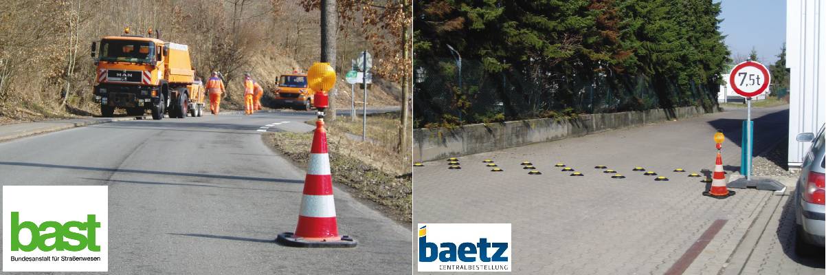 Leitkegel-Blitz-Richtstrahler, Batteriebetrieb, ein-/zweiseitige Ausführung