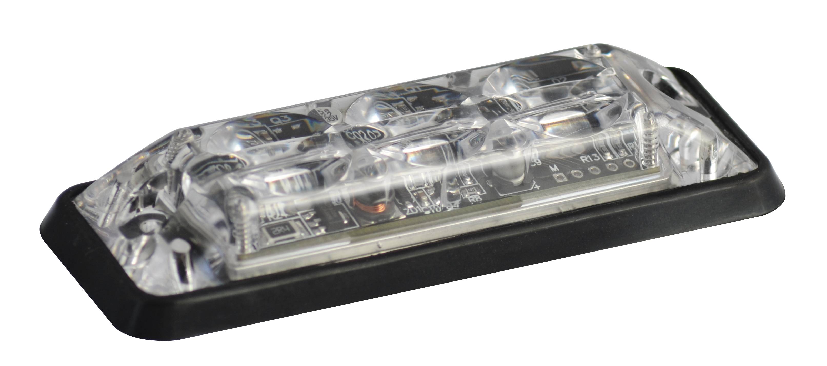 LED Blitzmodul, LED-Farbe Gelb, 3 x 3 Watt LEDs, 11 mm Aufbauhöhe