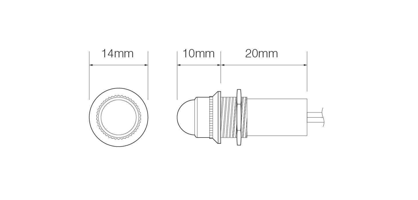 Kontrolleuchte, Pilotenleuchte, Warnleuchte, Statusleuchte, Rot, 24 Volt