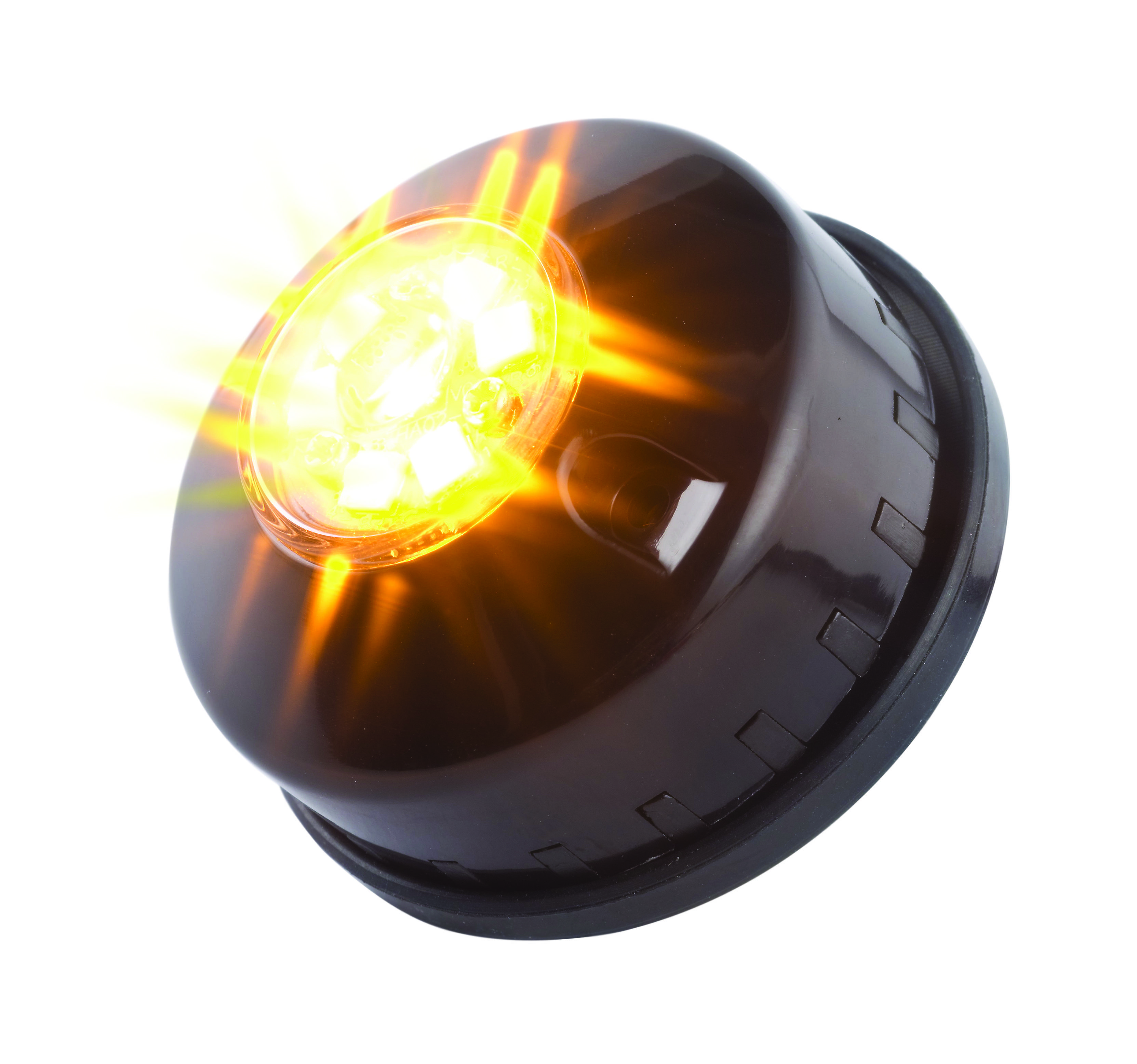 Rundes LED Blitzmodul, Serie "HideAway", Gelb, 50 mm Ø, Ein- und Aufbau