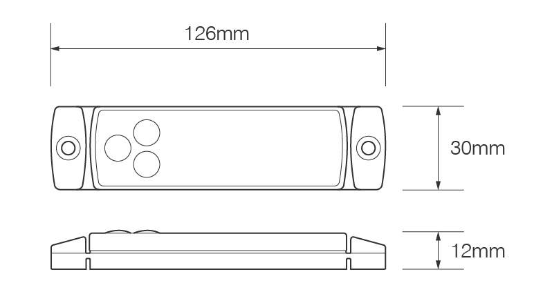 LED Positionsleuchte mit Reflektor, Weiß, Serie 129