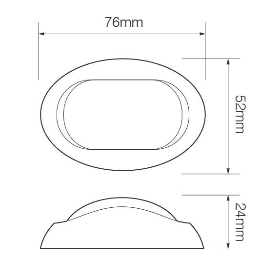 Schiffsnavigationsleuchte, Heckleuchte, LED Weiß, Aufbaurahmen verchromt