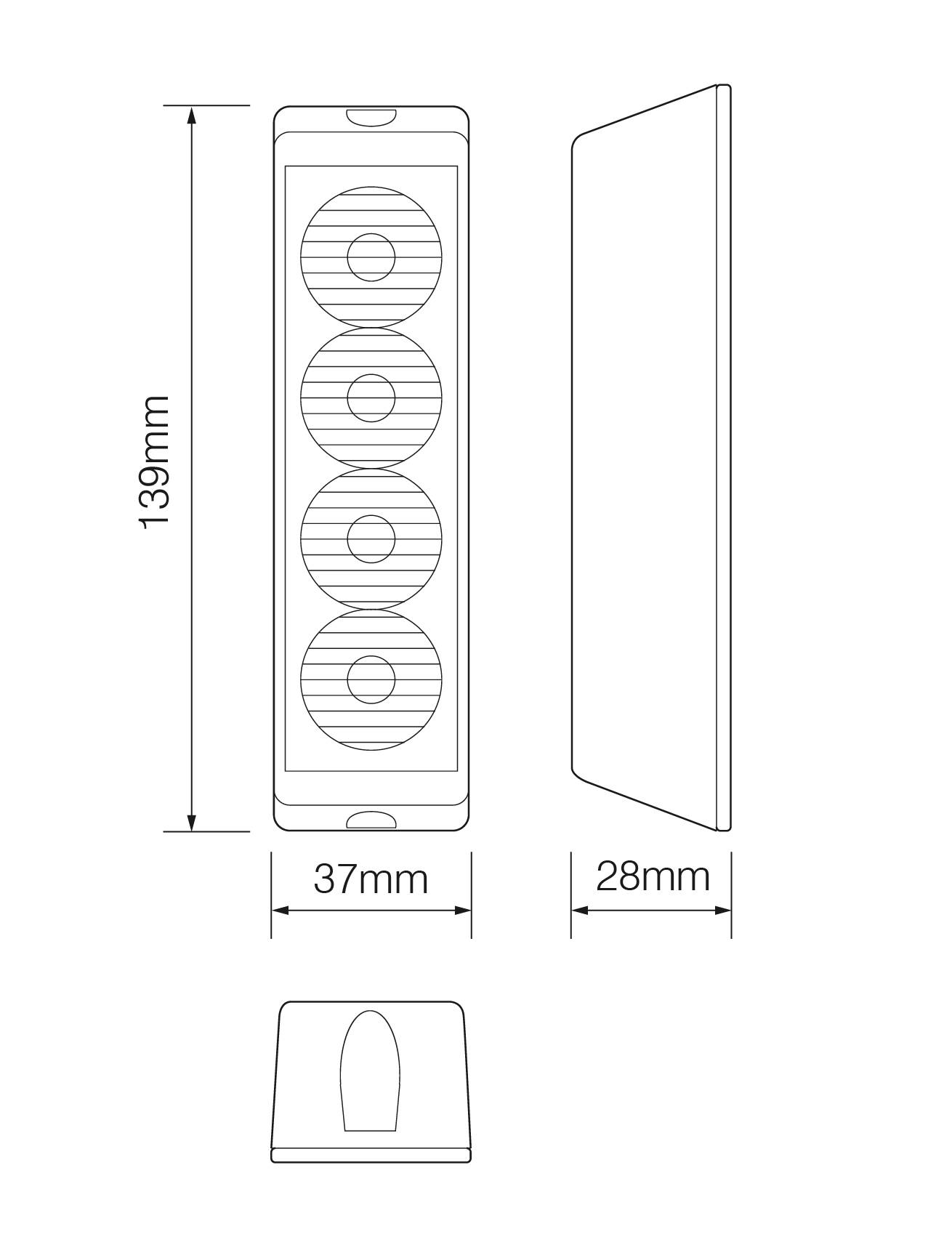 LED Frontblitzer Q-LED, 4 LED Module, LED-Farbe Weiß, ECE R10