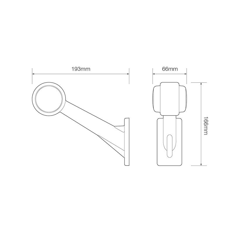 LED Umrissleuchte, Begrenzungsleuchte, Set, rot/weiß, links/rechts, 12/24 Volt