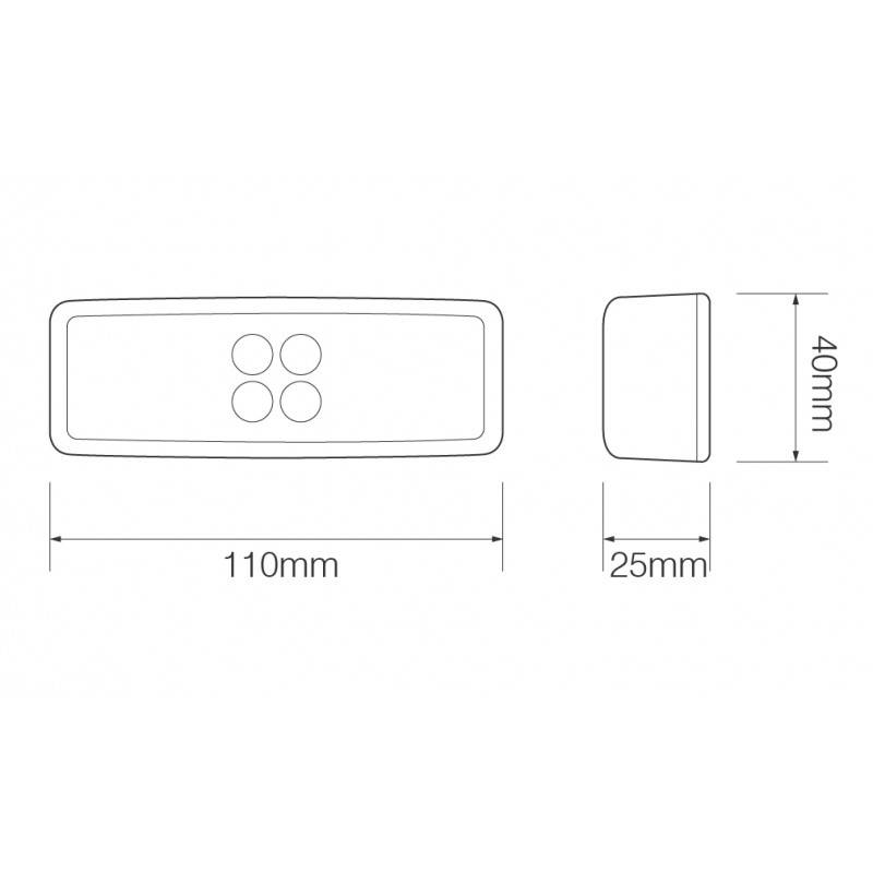 Rear End outline Marker , 2 Pin Female Termi l - 12/24V