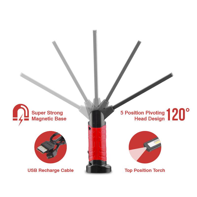 LED Werkstattlampe, Inspektionslampe, 600 Lumen, 6500K