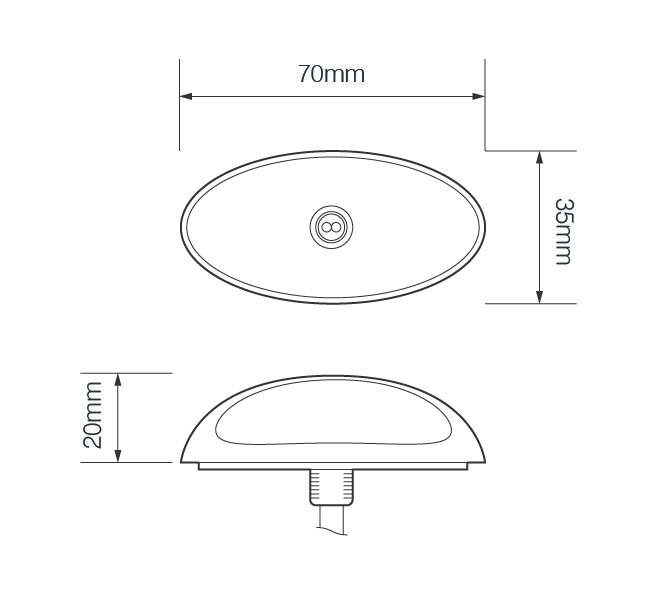 LED Umrissleuchte, Begrenzungsleuchte, Serie 37, rot/weiß, 12/24 Volt
