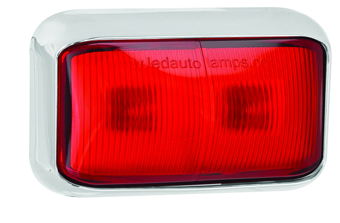 LED Schlussleuchte, Rücklicht, LED Rot, Serie 58, Chrom