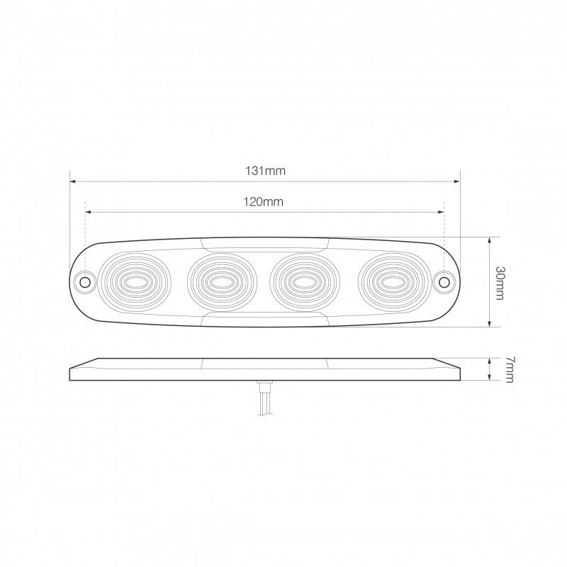 LED Blitzmodul, 4 LED Module, LED-Farbe Gelb, ECE R10