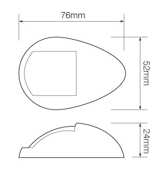 Schiffsnavigationsleuchte, Steuerbordleuchte, rechts, LED Grün, Aufbaurahmen verchromt