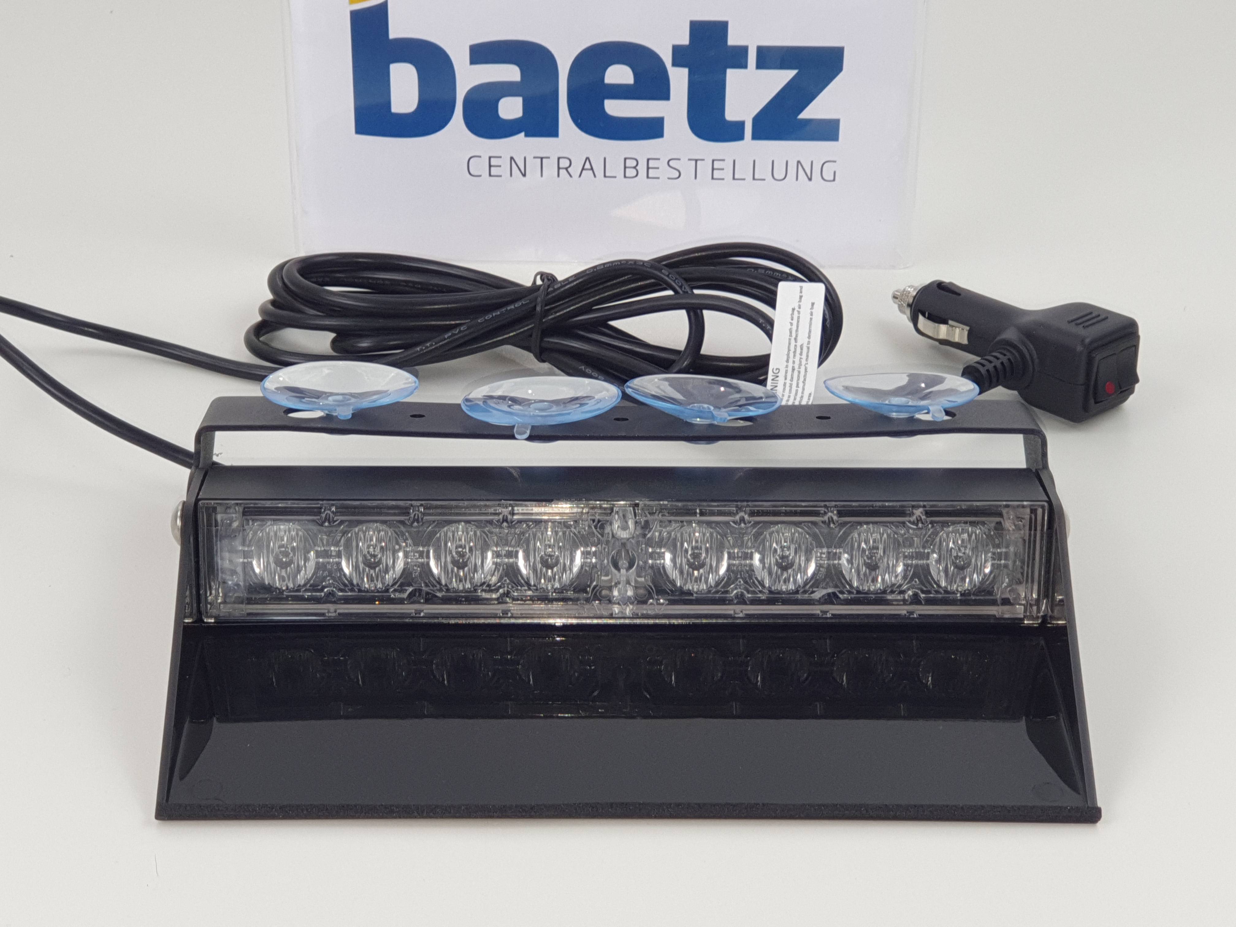 LED Front Scheibenblitzer, 8 LEDs, Serie Q-LED, LED Farbe Gelb