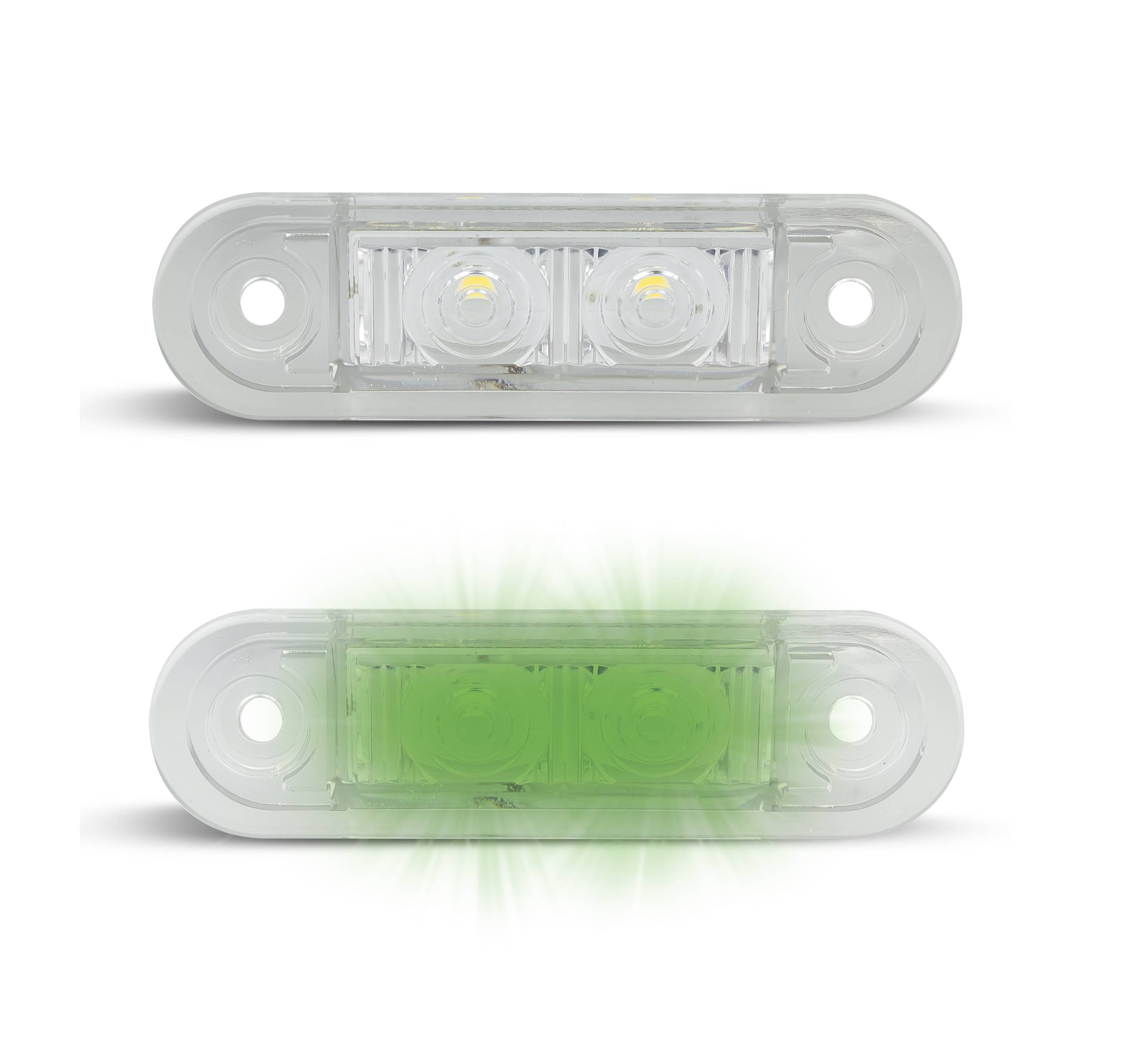 LED Markierungsleuchte, Grün, 2 Stück, Serie 7922, 12/24 Volt, ECE-R10