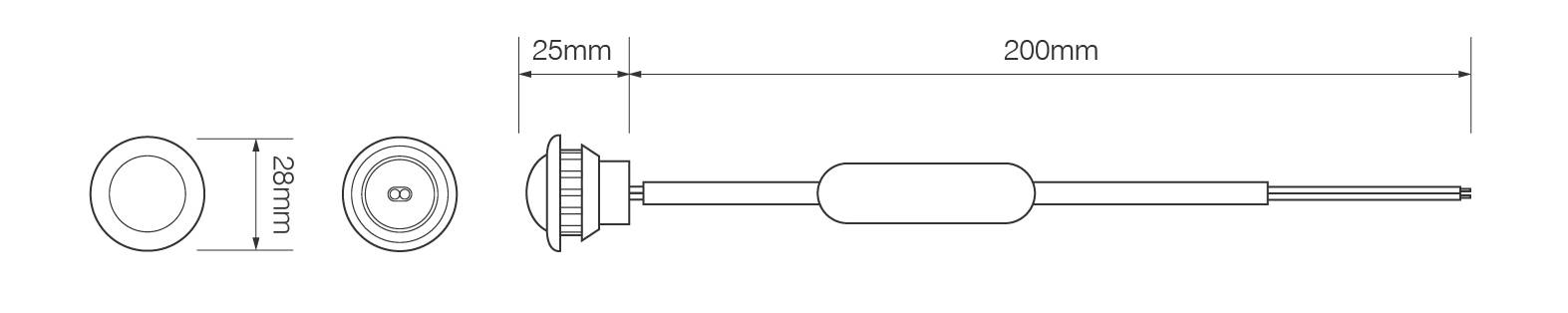 Amber Side Marker Lamp, 2 Pin Female Termi l - 12/24V