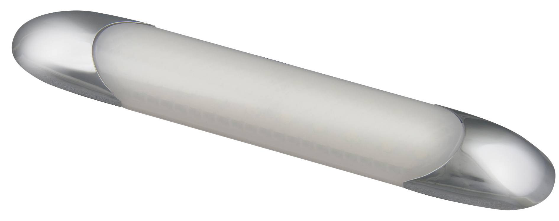 Schmale LED Innenraumleuchte, 150 mm, verchromte Blenden, weiß, 12 Volt