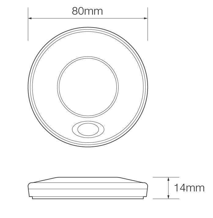 Runde silberne LED Innenraumleuchte, mit Schalter, rote Nachtlichtfunktion, 12 Volt