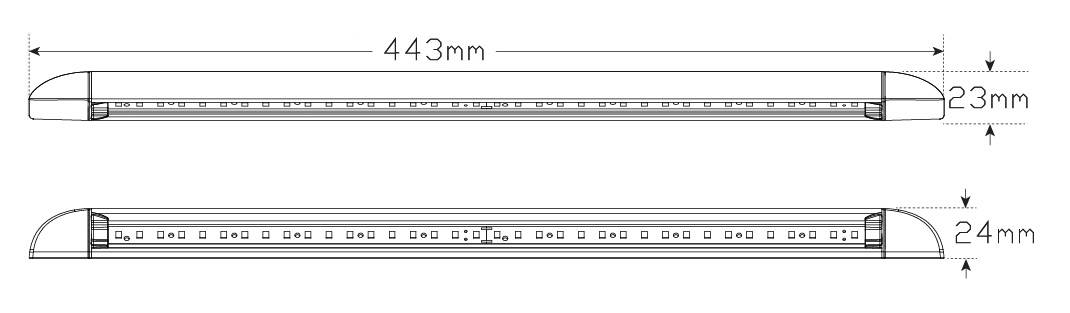 Umfeldleuchte, Black, 443 mm Länge, 12 Volt, 500 Lumen, für Innen und Außen