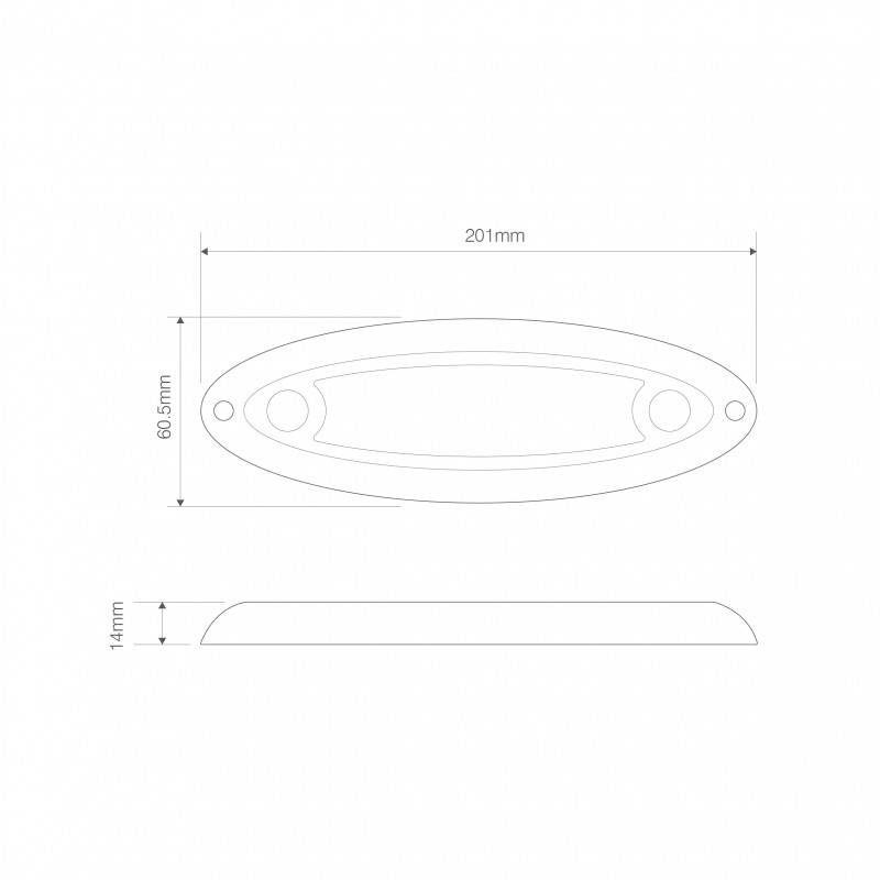 LED Innenraumleuchte, Oval, Serie 20109, Bewegungsmelder, 45 LED, 12/24 Volt