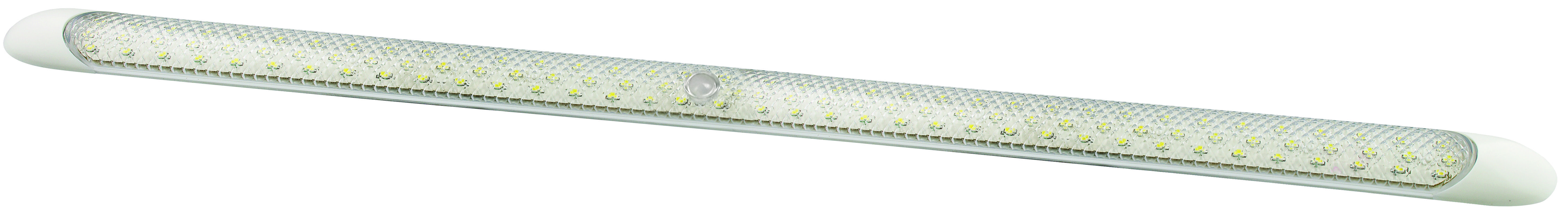 Schmale LED Innenraumleuchte, Switch ON/OFF, 600 mm, weiße Blenden, weiß, 12 Volt