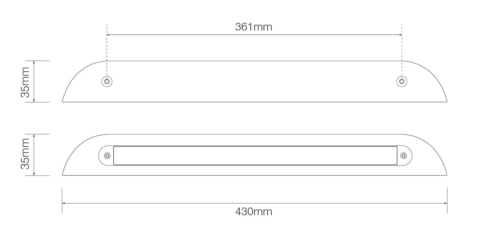 Umfeldleuchte, Türeinstiegsleuchte, 12 Volt, 430 mm lang, für Innen und Außen