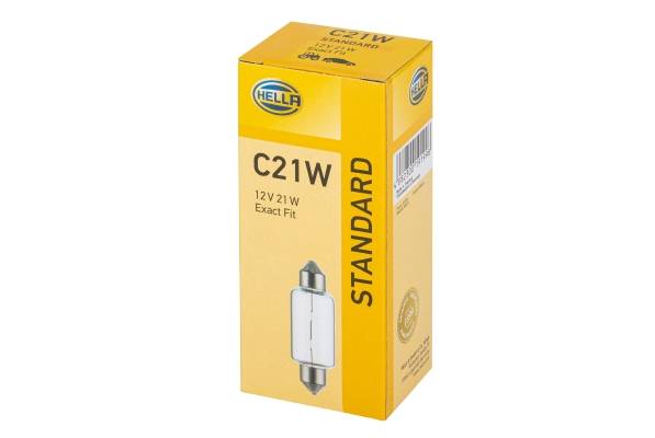 HELLA 8GM 002 091-181 Glühlampe - C21W - Standard - 12V - 21W - Sockelausführung: SV8,5-8 - Schachte