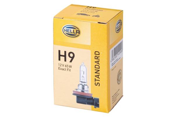 HELLA 8GH 008 357-001 Glühlampe - H9 - Standard - 12V - 65W - Sockelausführung: PGJ19-5 - Schachtel