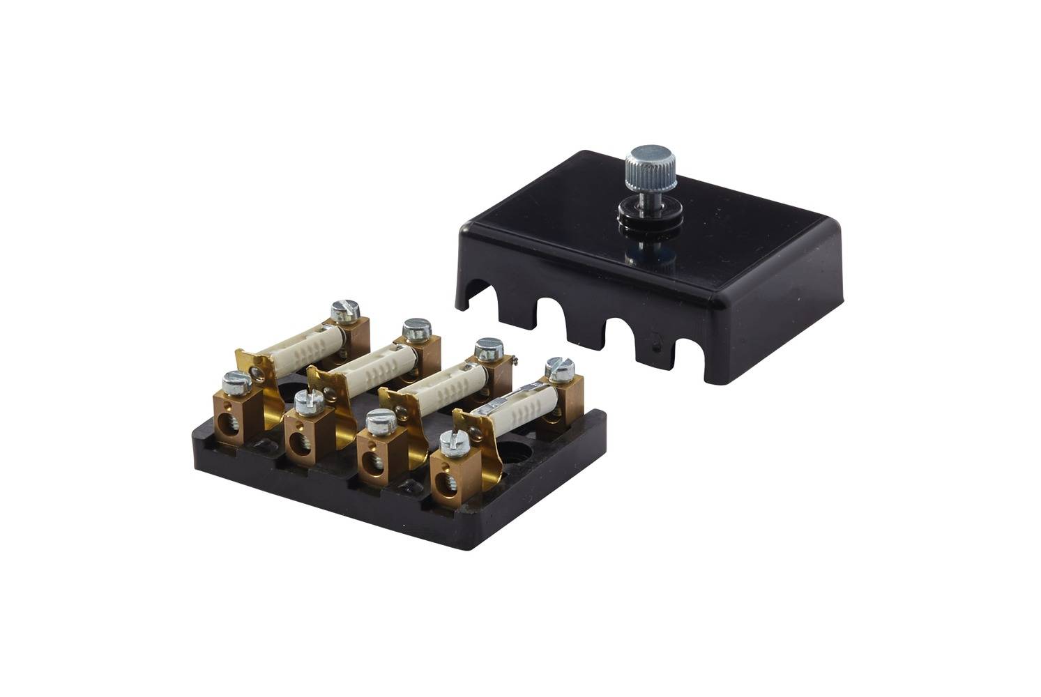 HELLA 8JD 002 294-201 Sicherungsdose - 4-polig - 8A - schwarz - Stecker: Schraubkontakt