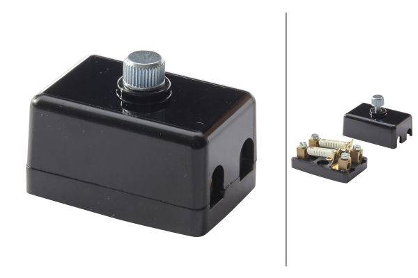 HELLA 8JD 002 289-201 Sicherungsdose - 2-polig - 8A - schwarz - Stecker: Schraubkontakt - mit Sicher