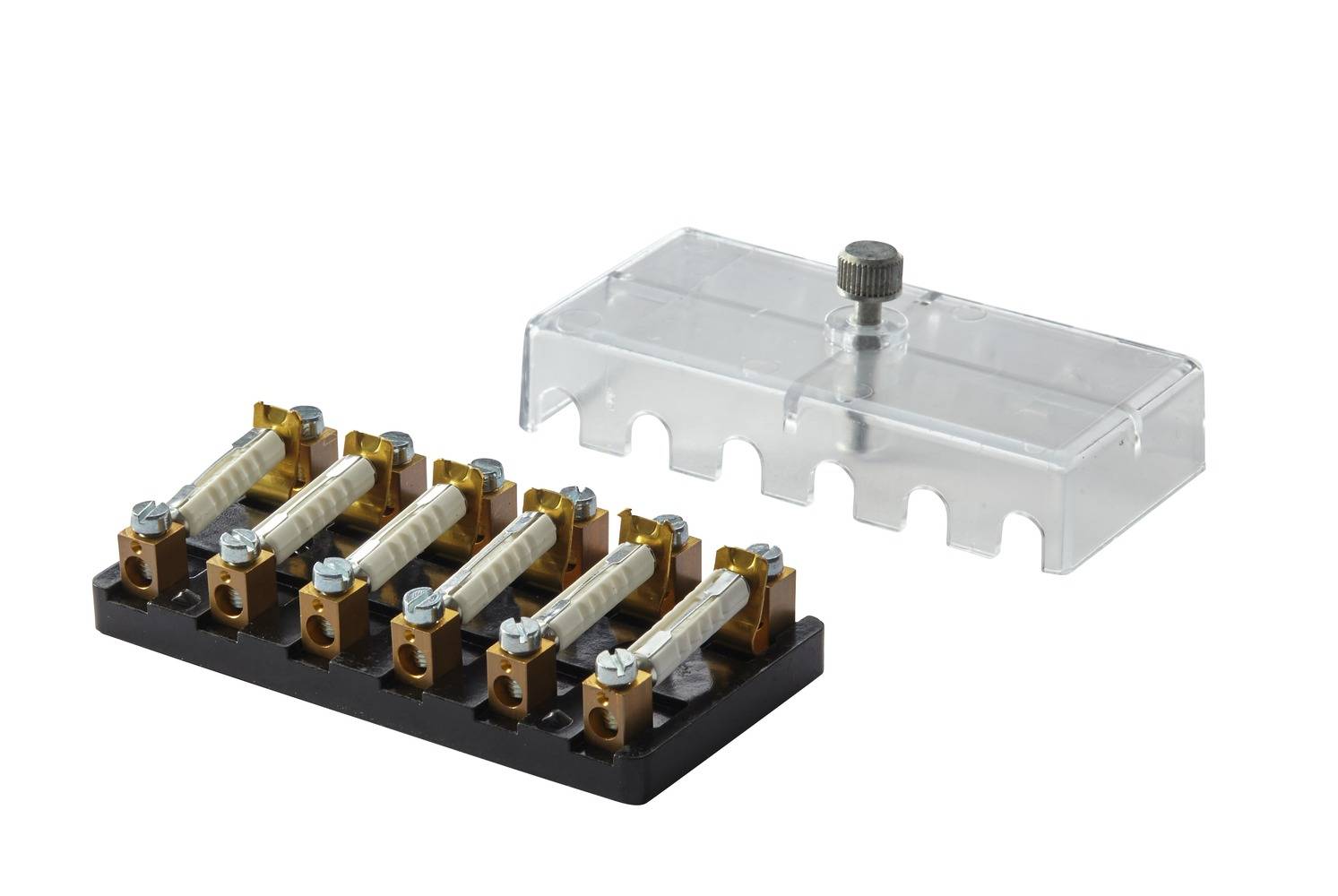 HELLA 8JD 002 291-211 Sicherungsdose - 6-polig - 8A - glasklar - Stecker: Schraubkontakt