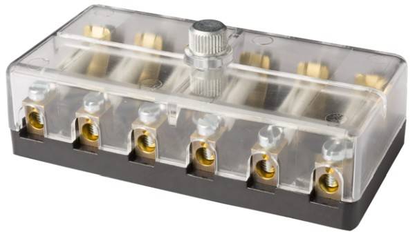 HELLA 8JD 002 291-211 Sicherungsdose - 6-polig - 8A - glasklar - Stecker: Schraubkontakt