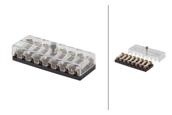 HELLA 8JD 002 290-211 Sicherungsdose - 8-polig - 8A - glasklar - Stecker: Schraubkontakt