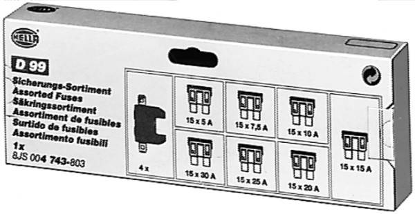 HELLA 8JS 004 743-803 Sicherungssatz - ATO - 10/15/20/25/30/5/7.5A - Set