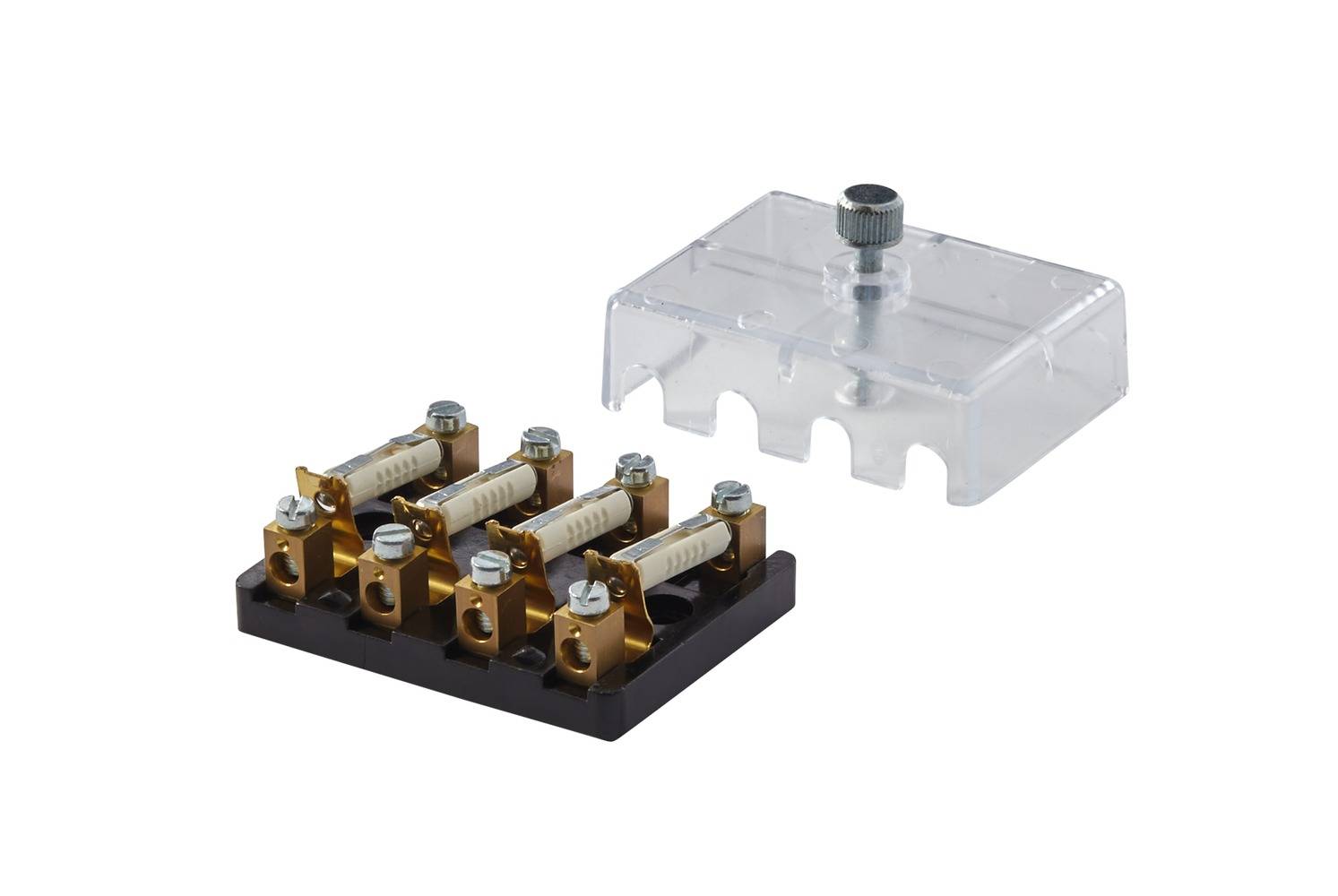 HELLA 8JD 002 294-211 Sicherungsdose - 4-polig - 8A - glasklar - Stecker: Schraubkontakt