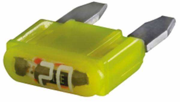 HELLA 8JS 728 596-232 Sicherung - Mini-Flachstecksicherung - mit LED - 20A - 12V - gelb - Menge: 10