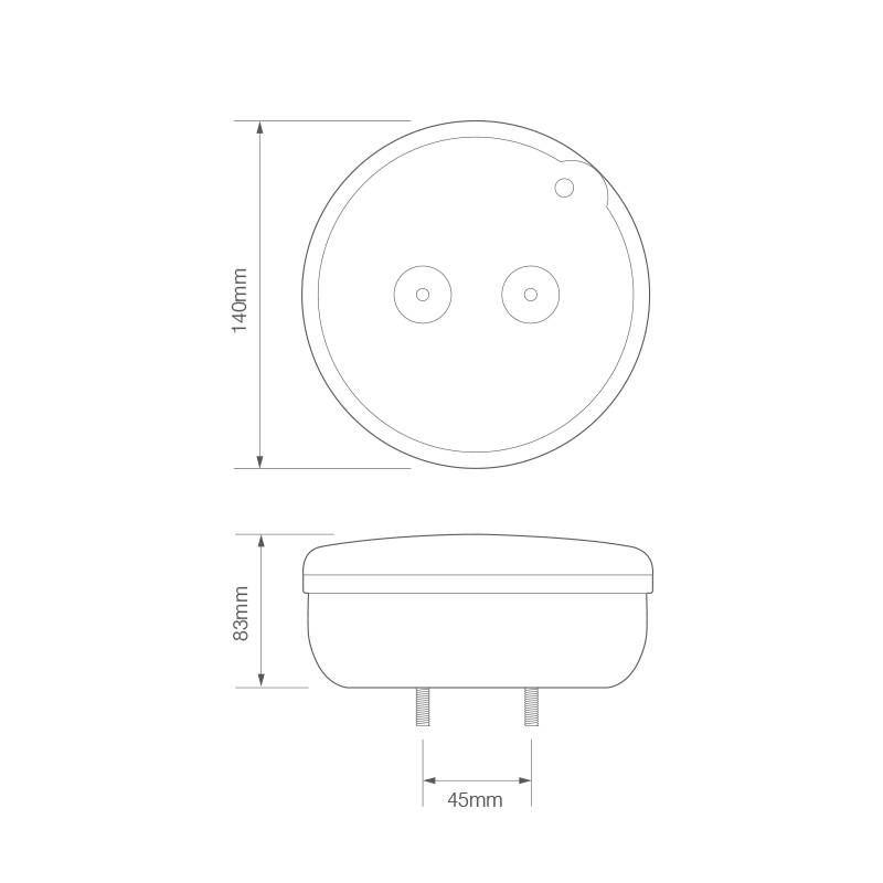 LED Nebelschlussleuchte, Hamburger Style, 140 mm Durchmesser