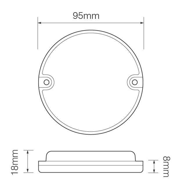 LED Nebelschlussleuchte, Serie 95, 95 mm Durchmesser