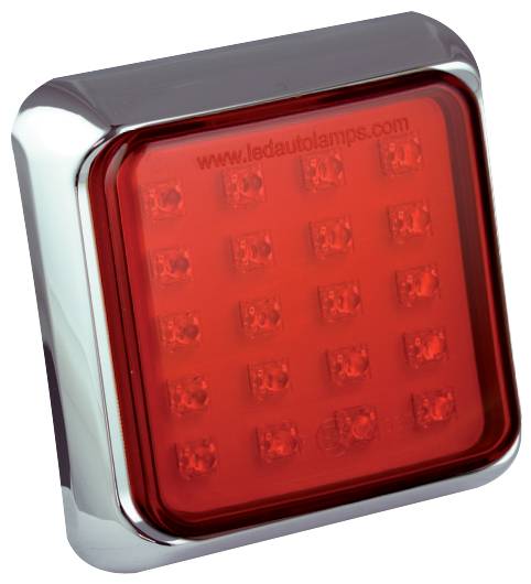 LED Nebelschlussleuchte, Serie 80, 12/24 Volt, 100 mm x 100 mm, ECE geprüft