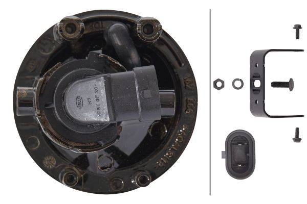 HELLA 1N0 009 295-021 FF/Halogen-Nebelscheinwerfer - Dynaview Evo2 - 12V - rund - Einbau - glasklare