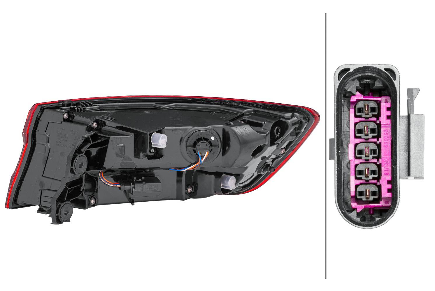 HELLA 2SD 012 246-171 Heckleuchte - LED - äusserer Teil - links - für u.a. Audi (Faw) A4L (B9, 868,