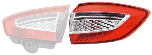 HELLA 9EL 354 997-091 Heckleuchte - LED - äusserer Teil - links - für u.a. Ford Mondeo IV Turnier (B