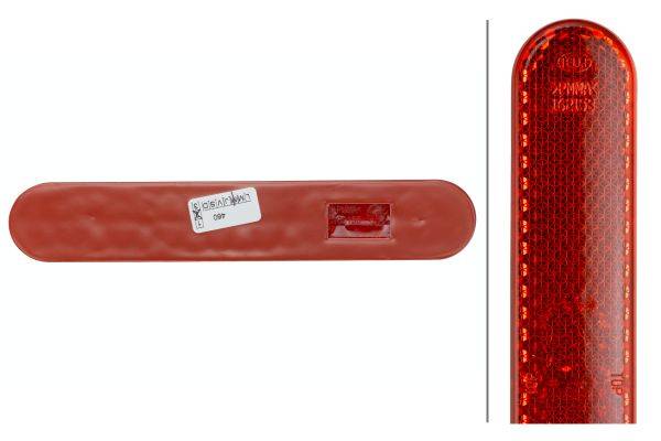 HELLA 8RA 009 226-131 Rückstrahler - Lichtscheibenfarbe: rot